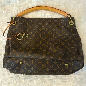 Louis Vuitton Artsy Monogram Canvas Leather Tote Shoulder Bag Purse Handbag